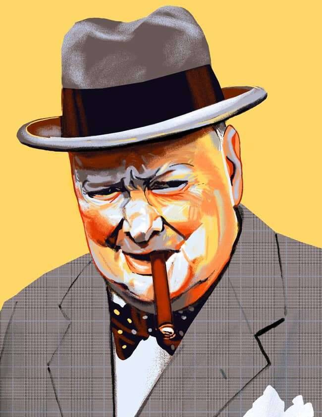 Retrato Winston Churchill